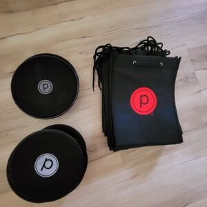Black and Red P Logo Bag and Sliders